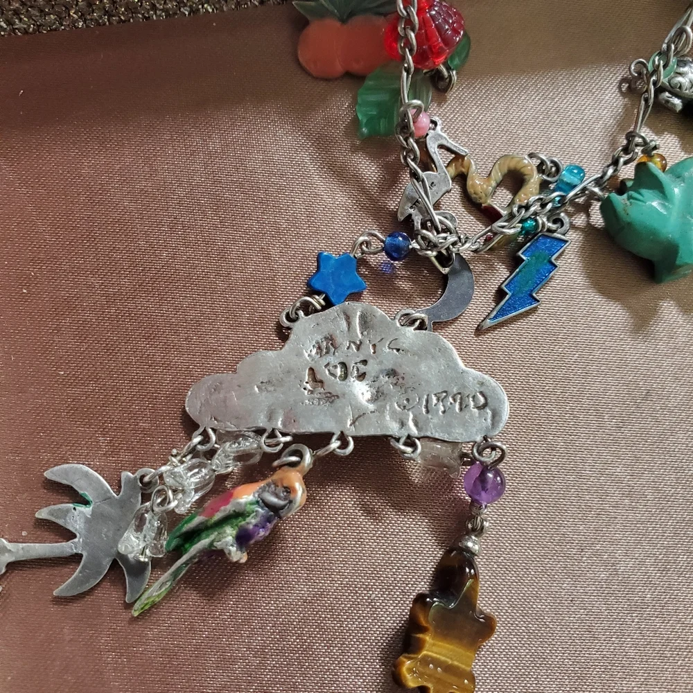 Vintage Lucy Issacs Sterling Rainforest Necklace - Picture 14 of 16